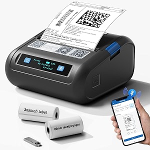 hirobot newest 3inch bluetooth thermal label printerreceipt printer2in180mm receipt amp 3inch label printer battery wireless print various labeladjustable size support androidiphonewindowsmac