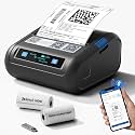 HIROBOT Newest 3Inch Bluetooth Thermal Label Printer+Receipt Printer(2in1),80mm Receipt &amp; 3inch Label Printer, Battery Wireless Print Various Label(Adjustable Size), Support Android/iPhone/Windows/Mac