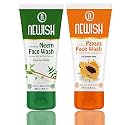 Newish Combo Pack of Clarifying Neem &amp; Hydrating Papaya Face Wash Enriched With Aloevera, Turmeric &amp; Vitamin E, For Prevents Acne &amp; Pimples, 100ml Each