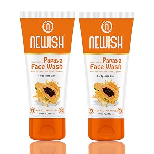 newish papaya face wash for glowing skin 100ml  brightening amp tan removal facewash for men amp women  natural face cleanser with papaya extracts for acne pimples amp oil control - pack of 2