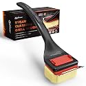 NEWKITCHEN Bristle Free Grill Brush with Scraper, Safe Steam Clean BBQ Grill Cleaner, Long Handle Replaceable Head Grill Cleaning Brush for Outdoor Grill