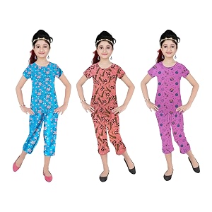 Girls Pure Cotton Casual Round neck regular