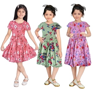 Girls Pure Cotton Casual Round Neck Regular