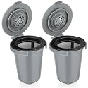Newly upgraded Reusable Filter Cup for Cuisinart, Compatible with Cuisinart #SS-RFC HomeBarista Reusable Filter Cup, Light Gray (2 Pack)
