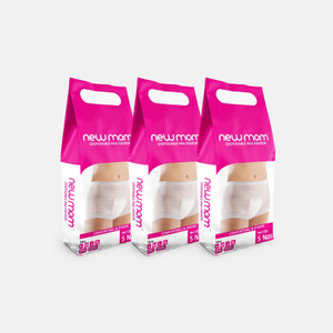 newmom disposable pad fixator-value pack-pack of 5 x 3-15 nos large pantyliner pack of 15