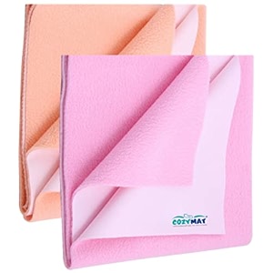 newnik cozymat quick oeko tex approved dry sheetbed protector for new born toilet training toddler old age amp new moms medium 70cm x 100cm brick  plum