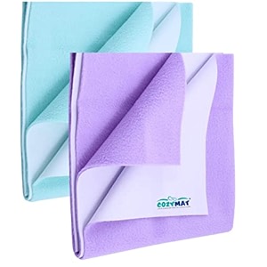 newnik cozymat quick oeko tex approved dry sheetbed protector for new born toilet training toddler old age amp new moms large 140cm x 100cm seagreen  purple