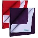 Newnik Cozymat Quick Oeko Tex Approved Dry Sheet/Bed Protector for New Born, Toilet Training Toddler, Old Age &amp; new Moms (Large (140cm x 100cm), Red + Navy Blue)