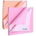 Newnik Cozymat Quick Oeko Tex Approved Dry Sheet/Bed Protector for New Born, Toilet Training Toddler, Old Age &amp; New Moms (Medium (70cm x 100cm), Yellow + Firoza)