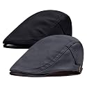 Qossi Newsboy Cap for Men Flat Hats Adjustable Breathable Irish Caps Cabbie Ivy Driving Hunting Sport Golf Outdoor