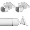 Newtay 2 Sets Angled Shower Rod Mount for Sloped Walls, 25 mm, White