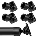 Newtay 4 Sets Angled Shower Rod Mount for Sloped Walls, 25 mm, Black