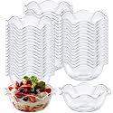 Newtay 50pcs 6oz Small Plastic Dessert Cups Ice Cream Bowl Reusable, Clear