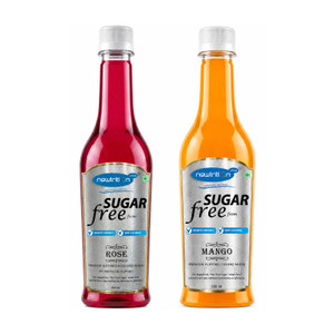 newtrition plus mango  rose pack of 2 - sugar free syrup zero calorie zero carb diabetic keto friendly 500 ml mango rose 1000 ml pack of 2