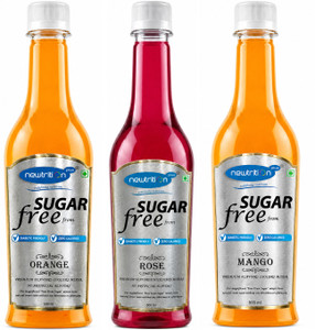 newtrition plus rose  orange  mango pack of 3 - sugar free syrup zero calorie zero carb diabetic keto friendly 500 ml mango rose orange 1500 ml pack of 3
