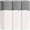Newwiee 120 Pack Baby Washcloths 9 x 8 Inch Coral Fleece Baby Rags Microfiber Soft Small Towels Absorbent Wash Cloth for Newborn Infants Toddlers Face or Body(Gray, White)