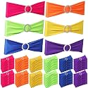 Newwiee 120 Pieces Spandex Stretch Chair Sashes with Buckle,Solid