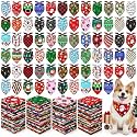 Newwiee 200 Pcs Christmas Bandanas for Dogs Bulk, L, 25 x 17 Inch