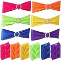 Newwiee 24 Pieces Spandex Stretch Chair Sashes with Buckle,Solid