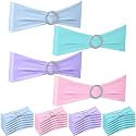 Newwiee 24 Pieces Spandex Stretch Chair Sashes with Buckle,Light Color