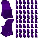 Newwiee 50 Pcs Spandex Chair Covers Bulk for Wedding Banquet, Purple