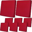 Newwiee 8 Pcs Patio Outdoor Cushion Covers,Solid,Wine Red