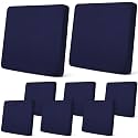 Newwiee 8 Pcs Patio Outdoor Cushion Covers,Solid,Navy