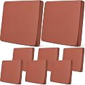 Newwiee 8 Pcs Patio Outdoor Cushion Covers,Solid,Terra Cotta