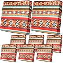 Newwiee 8 Pcs Patio Outdoor Cushion Covers,Santa Fe,Warm Color