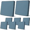 Newwiee 8 Pcs Patio Outdoor Cushion Covers,Solid,Gray Blue