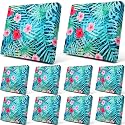 Newwiee 8 Pcs Patio Outdoor Cushion Covers,Tropical Leaf,Fresh Color