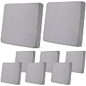 Newwiee 8 Pcs Patio Outdoor Cushion Covers,Solid,Light Grey