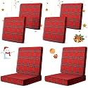Newwiee 8 Pcs Patio Outdoor Cushion Covers,Solid,Red, Black