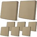 Newwiee 8 Pcs Patio Outdoor Cushion Covers,Solid,Khaki Yellow