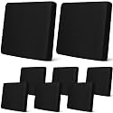 Newwiee 8 Pcs Patio Outdoor Cushion Covers,Solid,Black