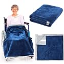 Newwiee Christmas Wheelchair Blanket with Pouch, Navy Blue, Simple