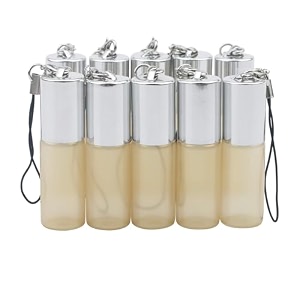 glass roll-on bottles set 10pcs 5ml stainless steel roller balls vials for essential oil fragrance perfume aromatherapy lip balms yellow