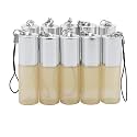 Glass Roll-on Bottles Set, 10Pcs 5ml Stainless Steel Roller Balls Vials for Essential Oil Fragrance Perfume Aromatherapy Lip Balms, Yellow