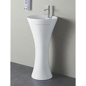 ceramic designer primium one piece pedestal wash basin free standing impoarted ceramic wash basin 17 x 17 x 33 inch