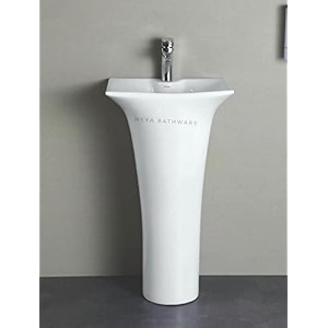 ceramic designer primium one piece pedestal wash basin free standing impoarted ceramic wash basin 18 x 15 x 33 inch