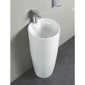 ceramic designer primium one piece pedestal wash basin free standing impoarted ceramic wash basin 15 x 15 x 33 inch scorpio
