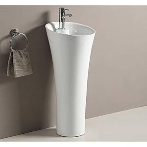 ceramic designer primium one piece pedestal wash basin free standing impoarted ceramic wash basin 15 x 15 x 34 inch belmone