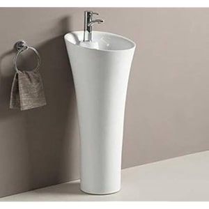 ceramic designer primium one piece pedestal wash basin free standing impoarted ceramic wash basin 15 x 15 x 34 inch belmone