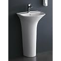 Nexa Bathware Ceramic Designer Primium One Piece Pedestal Wash Basin Free Standing Impoarted Ceramic Wash Basin (19 X 17 X 34 INCH) TISSOT