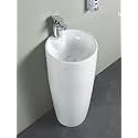 Ceramic Designer Primium One Piece Pedestal Wash Basin Free Standing Impoarted Ceramic Wash Basin (15 X 15 X 33 INCH)) scorpio