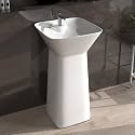 Ceramic Designer Primium One Piece Pedestal Wash Basin Free Standing Impoarted Ceramic Wash Basin (17 X 17 X 31 INCH) creta