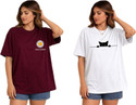 Nexcy Printed Women Round Neck Maroon White
