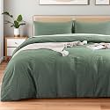 NEXHOME PRO Duvet Cover Queen Size, 3 Pieces Cotton Bedding Cover Set