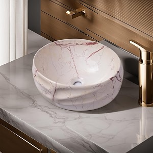 nexis designer ceramic wash basin for bathroom  over counter bathroom basin  counter top bathroom sink  wash basin for restaurant hotel 16 x 13 x 6 inch designer maroon wash basin