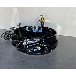 nexis designer glossy finish ceramic art wash basin vessel sink table top  collapsible wash basin black white glossy art wash basin 16 x 13 x 6 inch